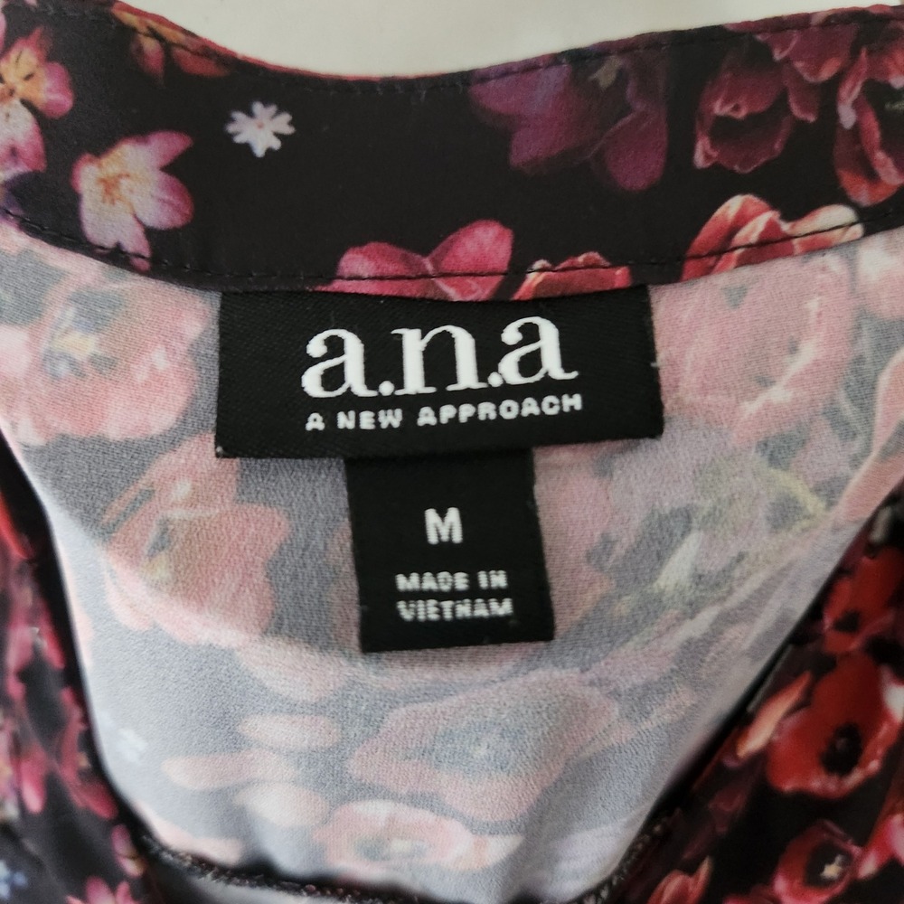 ANA A New Approach Pink Floral Blouse Women's Medium - Picture 3 of 5